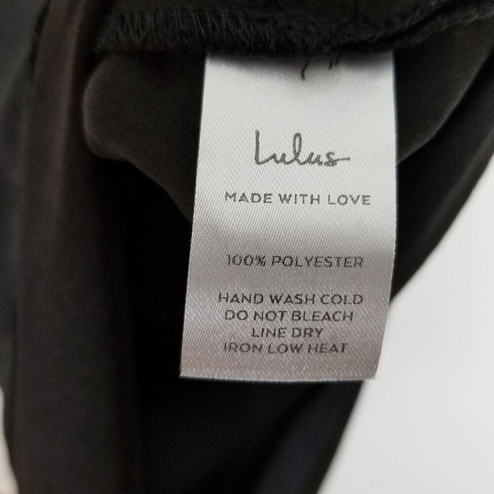 Lulu's Women Salt Water Breeze Black Tie-Strap‎ Maxi Dress Size L Slit Side - Picture 8 of 8
